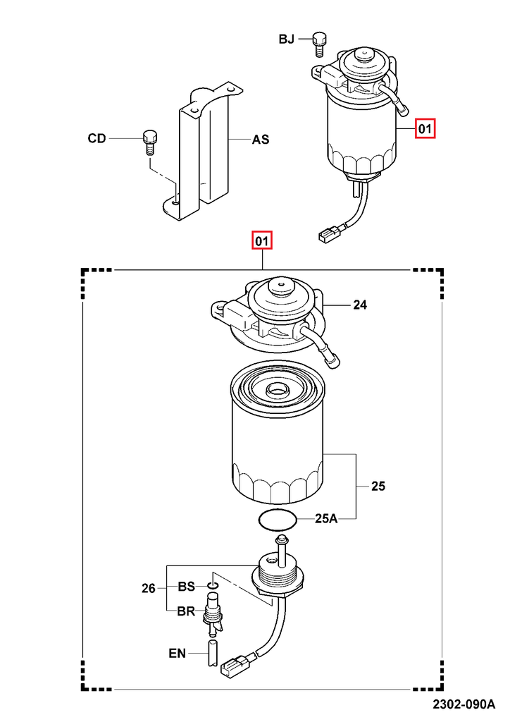 CONJUNTO FILTRO GASOIL 7FD35/45